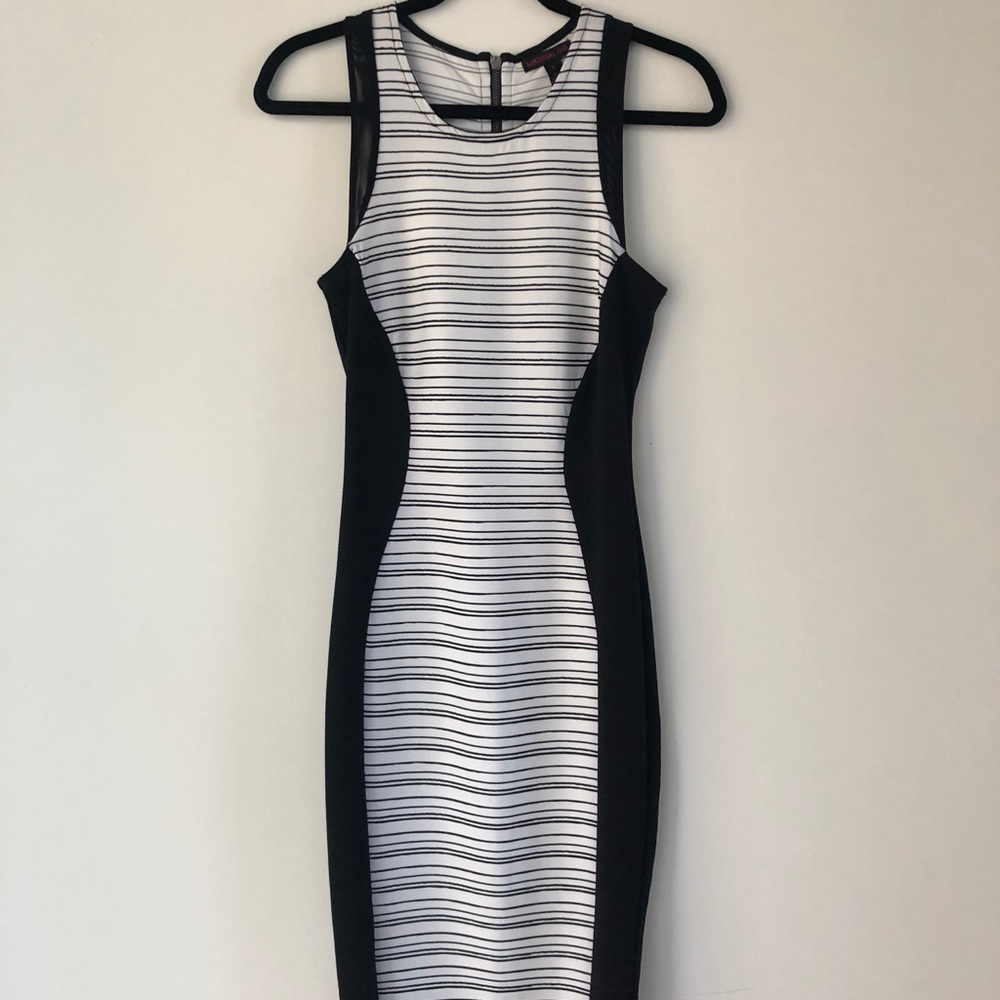 Material Girl black and white pencil dress nwot!